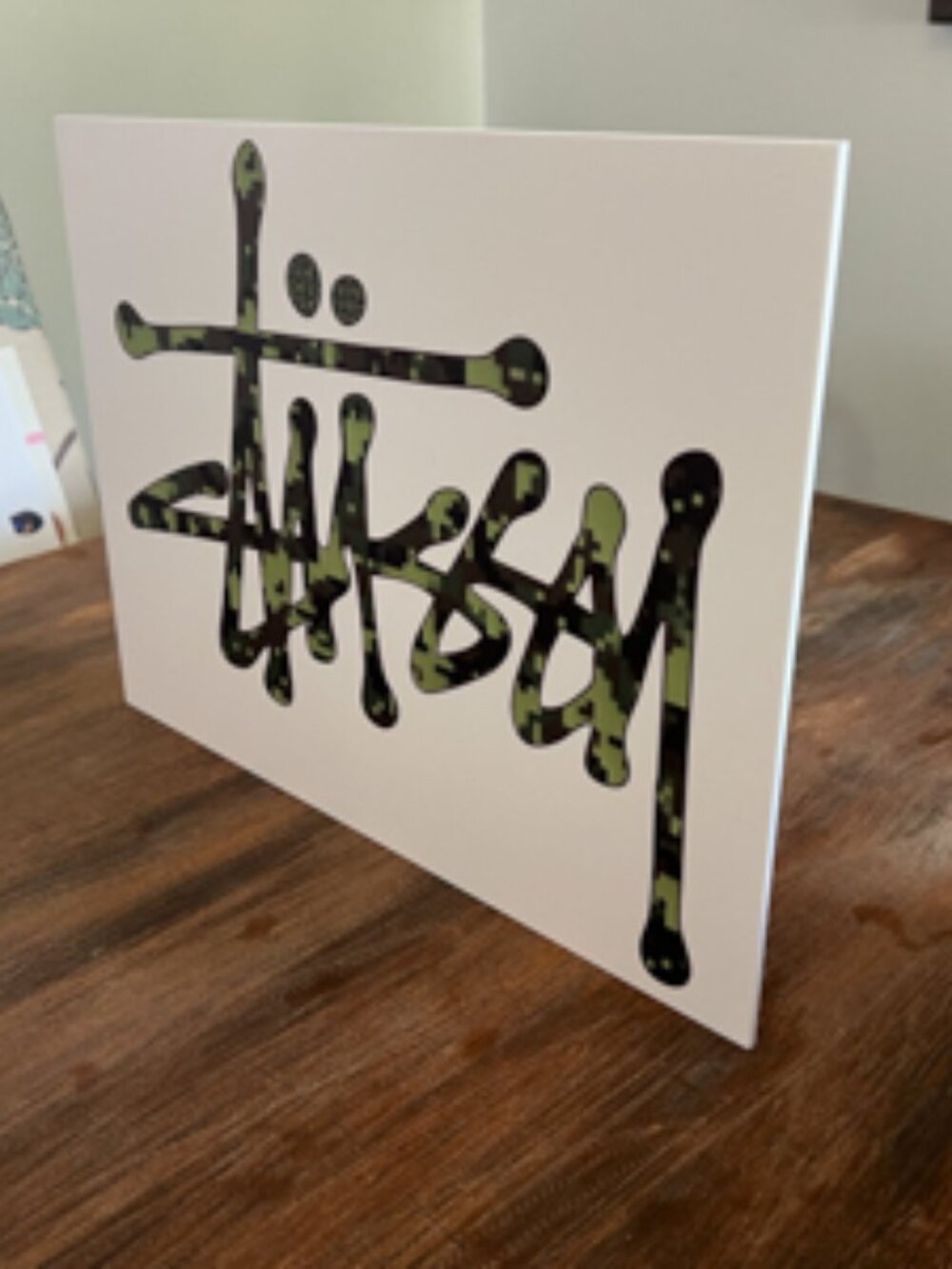 Custom Streetwear Digital Camo STUSSY Wall Art Sign | 12" x 16" PVC Board Print